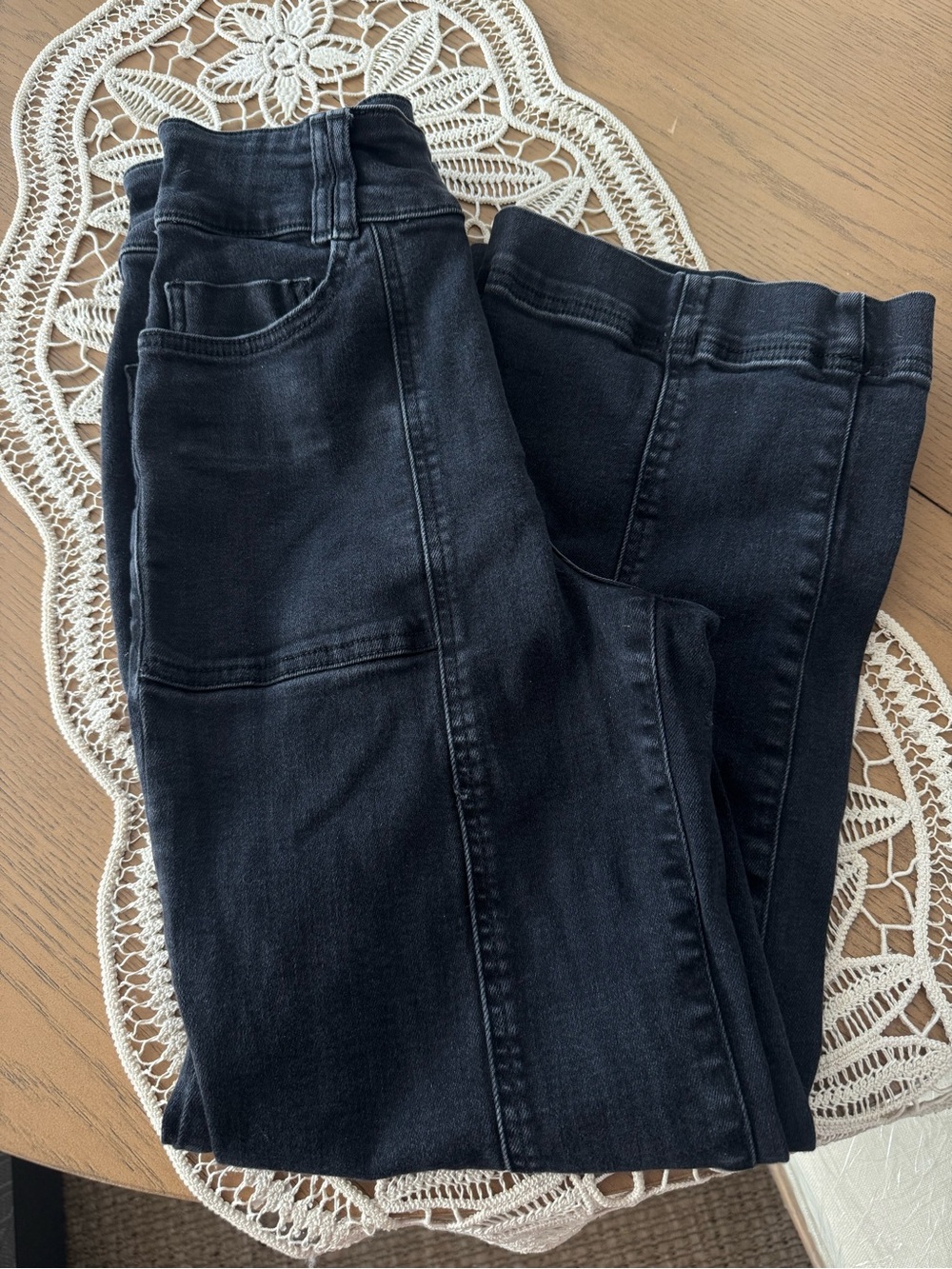 Pilcro Anthropologie High Rise Wide Leg Black Jeans Size 26
